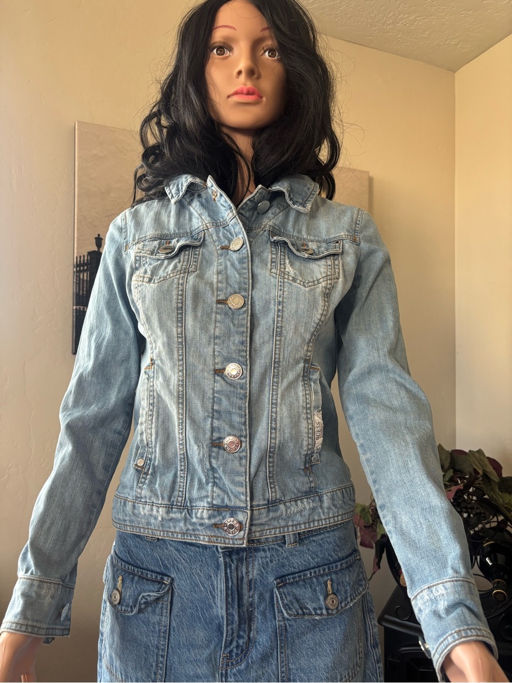 Guess Light Blue Denim Jacket for Women